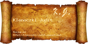 Klenoczki Judit névjegykártya